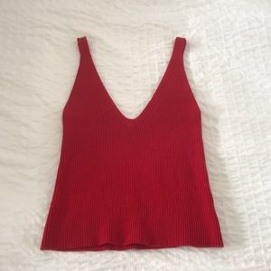 Brandy Melville red sweater knit tank top